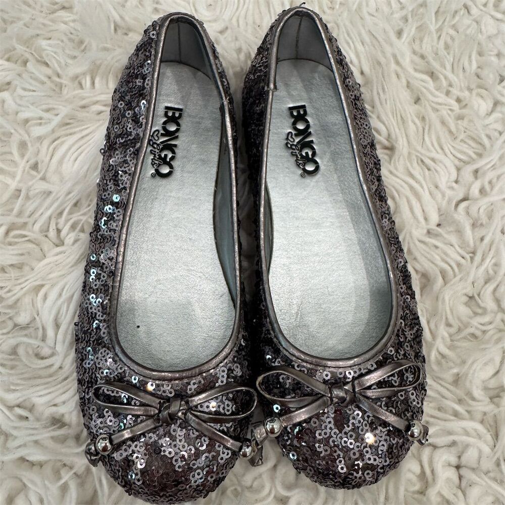 Bongo Girls Sequin Ballet Flats Silver Size 13 Pewter Casual Shoes Balletcore